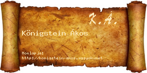 Königstein Ákos névjegykártya